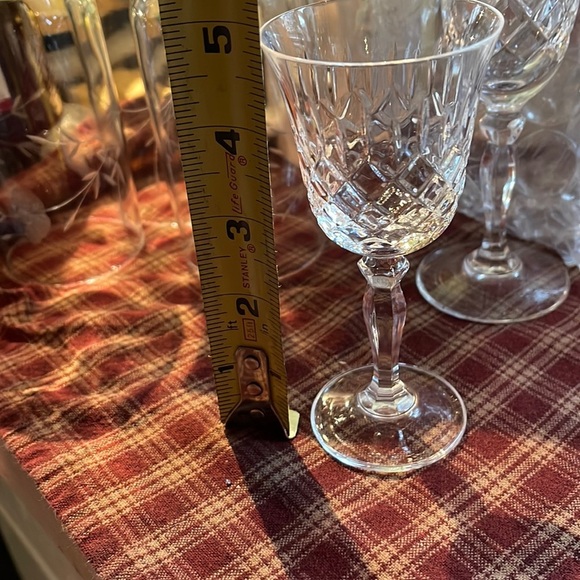 Heavy Lead Cut Crystal Cordial Glasses - Picture 1 of 3